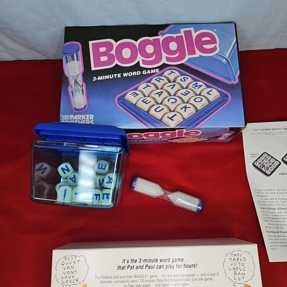 Boggle Word Game Parker Brothers VTG '92 Complete Classic Letter Cube